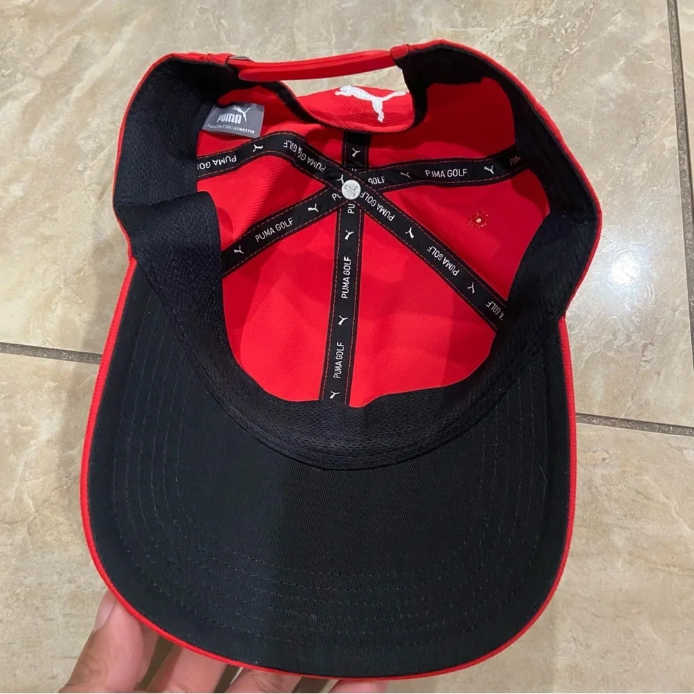 Mercedes Benz Puma Hat Cap Red Embroidered Logo Golf Racing Luxury - Picture 2 of 4